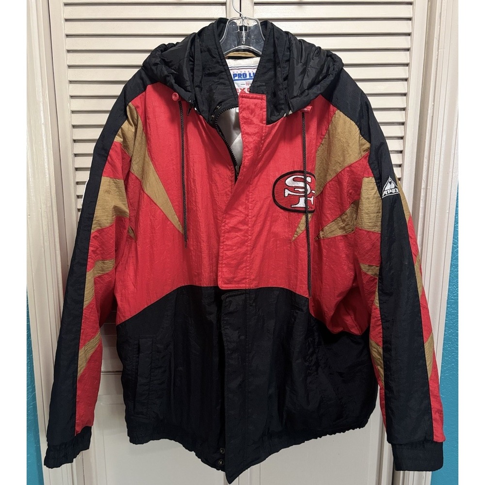 Vintage Pro Line Apex One Shark Tooth San Francisco 49ers Jacket Size XL EUC